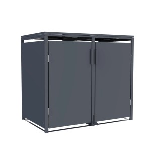 FM-SOLAR Mülltonnenbox Anthrazit für 2 Mülltonne