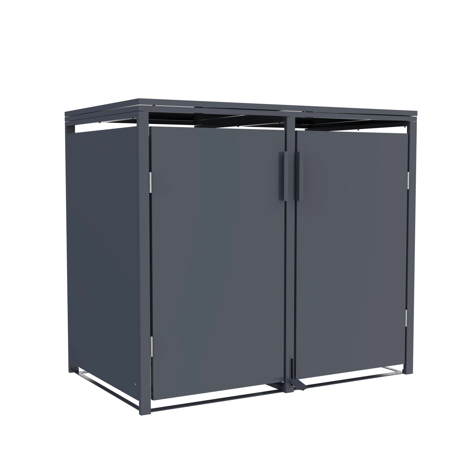 FM-SOLAR Mülltonnenbox Anthrazit für 2 Mülltonne