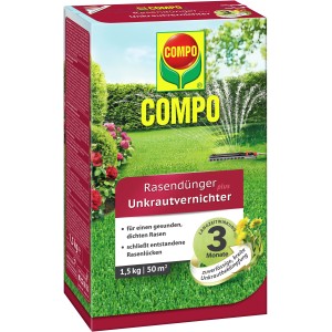 Packung Compo Rasendünger plus Unkrautvernichter, 1,5 kg für 50 m².