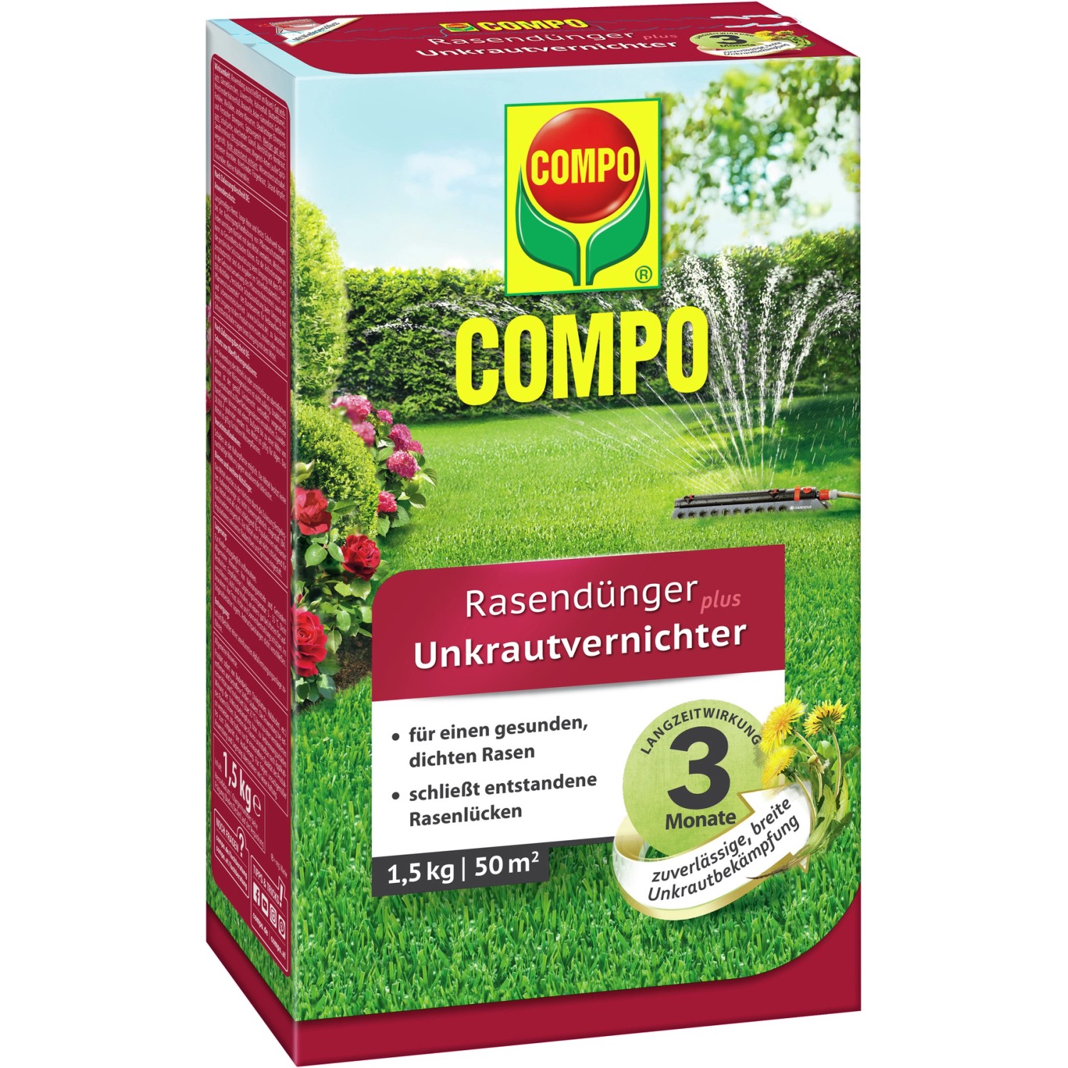 Compo Rasendünger plus Unkrautvernichter 1,5 kg für 50 m² günstig online kaufen