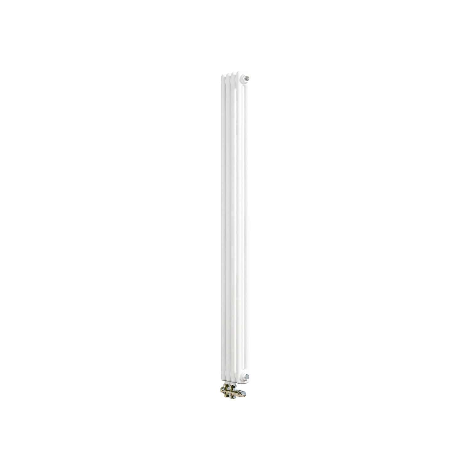 AICA Traditioneller Heizkörper 1500 x 200 mm Gusseisenstil 2 Spalten mit Seitenanschluss Weiß 557W