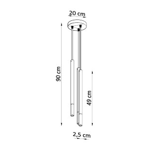 Sollux Mozaica 3P Hängeleuchte in Schwarz/Kupfer, modernes Design für Lampen & Leuchten.