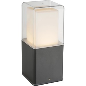 Globo LED-Sockelleuchte DALIA, Aluminium schwarz, mit klarem Glas. Moderne Gartenbeleuchtung.