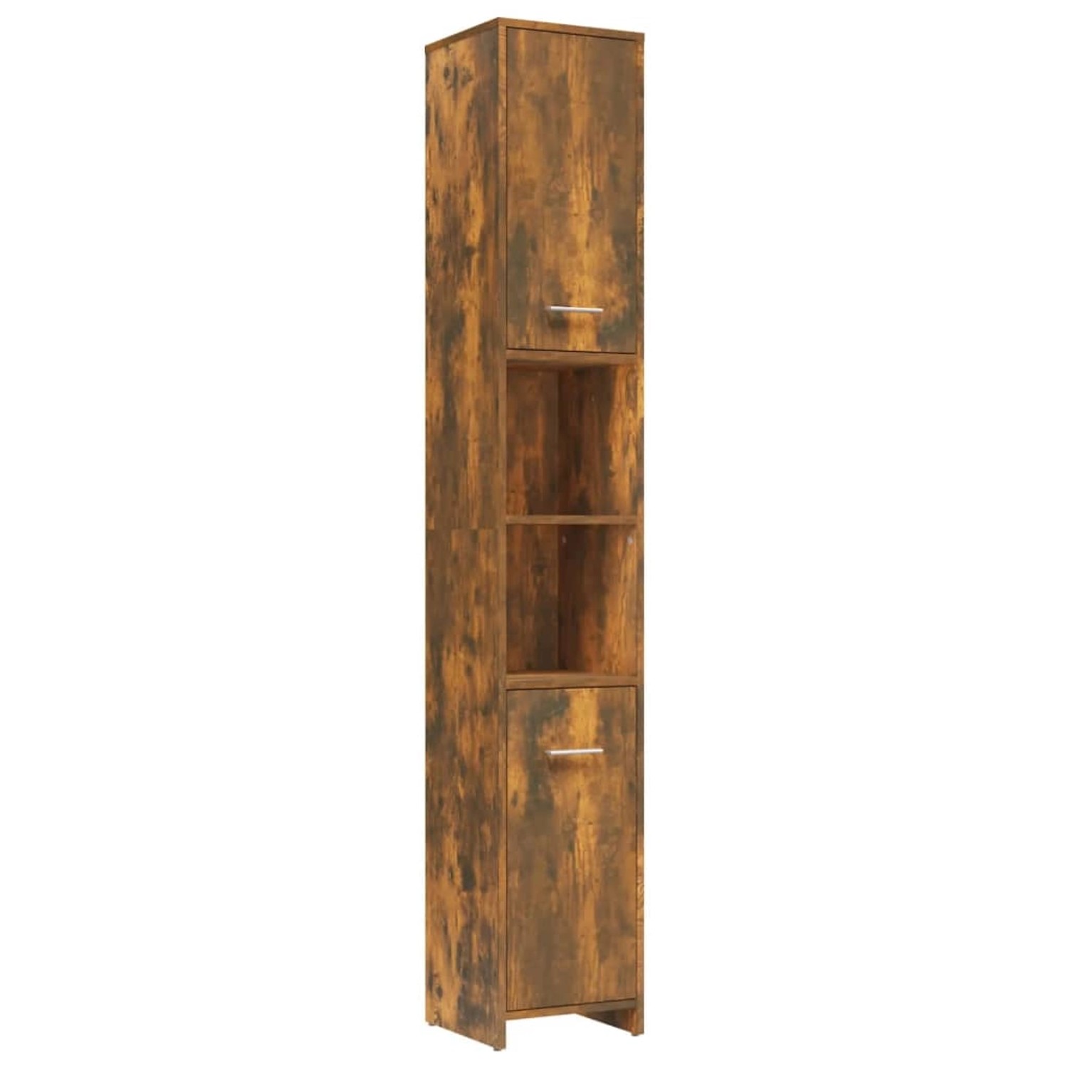 vidaXL Badezimmerschrank Räuchereiche 30x30x183,5 cm Holzwerkstoff