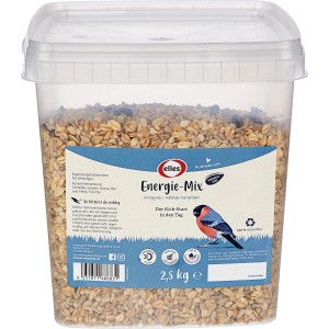 Elles Energie-Mix Wildvogelfutter, 2,5 kg Eimer. Ergänzungsfutter mit Getreide, Saaten, Nüssen und Früchten.