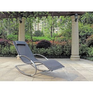 Schwarze Schaukelliege Naxos mit Stahlgestell für Garten & Terrasse.