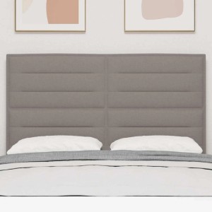 vidaXL LED Kopfteil mit LED-Lichtleisten Taupe 144 cm Polyester 3338290