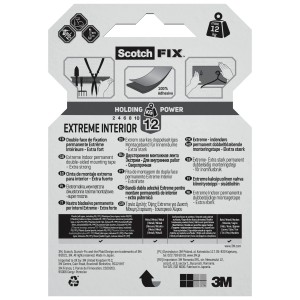 Scotch-Fix Extreme Montageband für Innen, 19mm x 1,8m, doppelseitig, weiß.