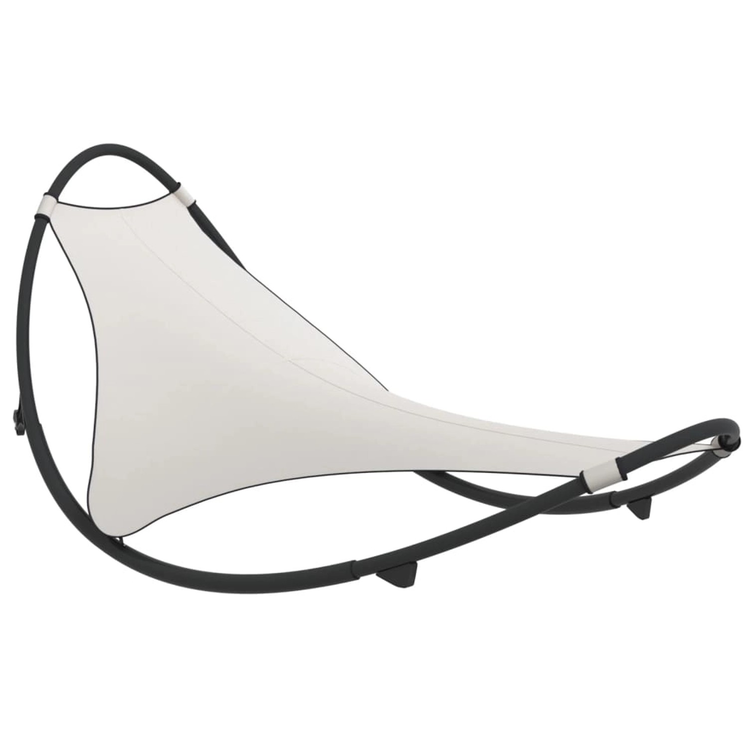 furnicato Schaukelliege mit Rollen Stahl & Textilene Creme günstig online kaufen
