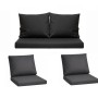 Set Gartenloungekissen anthrazit für Technorattan Sofa & Sessel. Bequeme Sitzkissen und Rückenkissen.