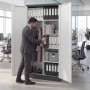 Jan Nowak Mehrzweckschrank Dawid 185 x 90 x 45 cm Anthracite Weiß_5