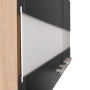 Respekta Oberschrank Merle, 100 cm, Schwarz mit Glaseinlagen und Metallgriffen.
