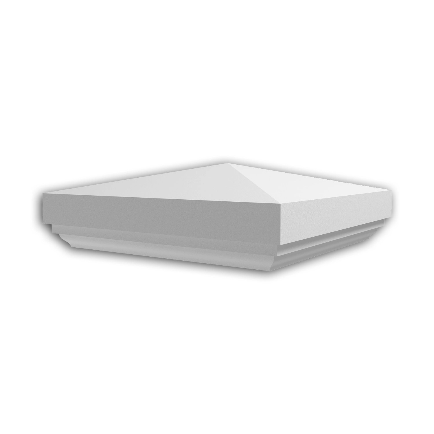 PROFHOME 476201 Vollbalustrade Pfostenabdeckung Außenstuck Balustrade-Dekoration, 22 cm x 22 cm x 7 cm Weiß