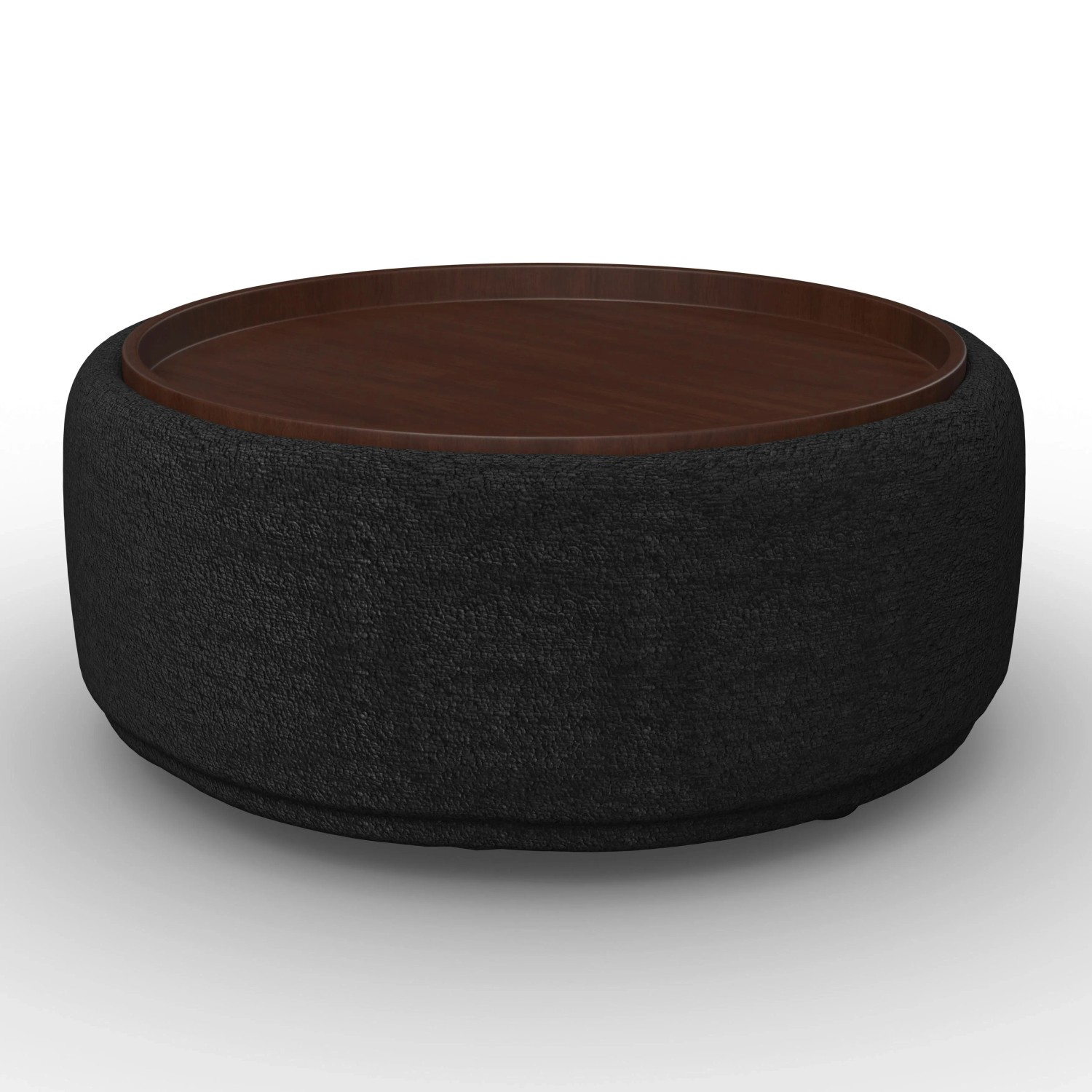 Bessagi Home Couchtisch Kira Chenille Schwarz/Walnuss