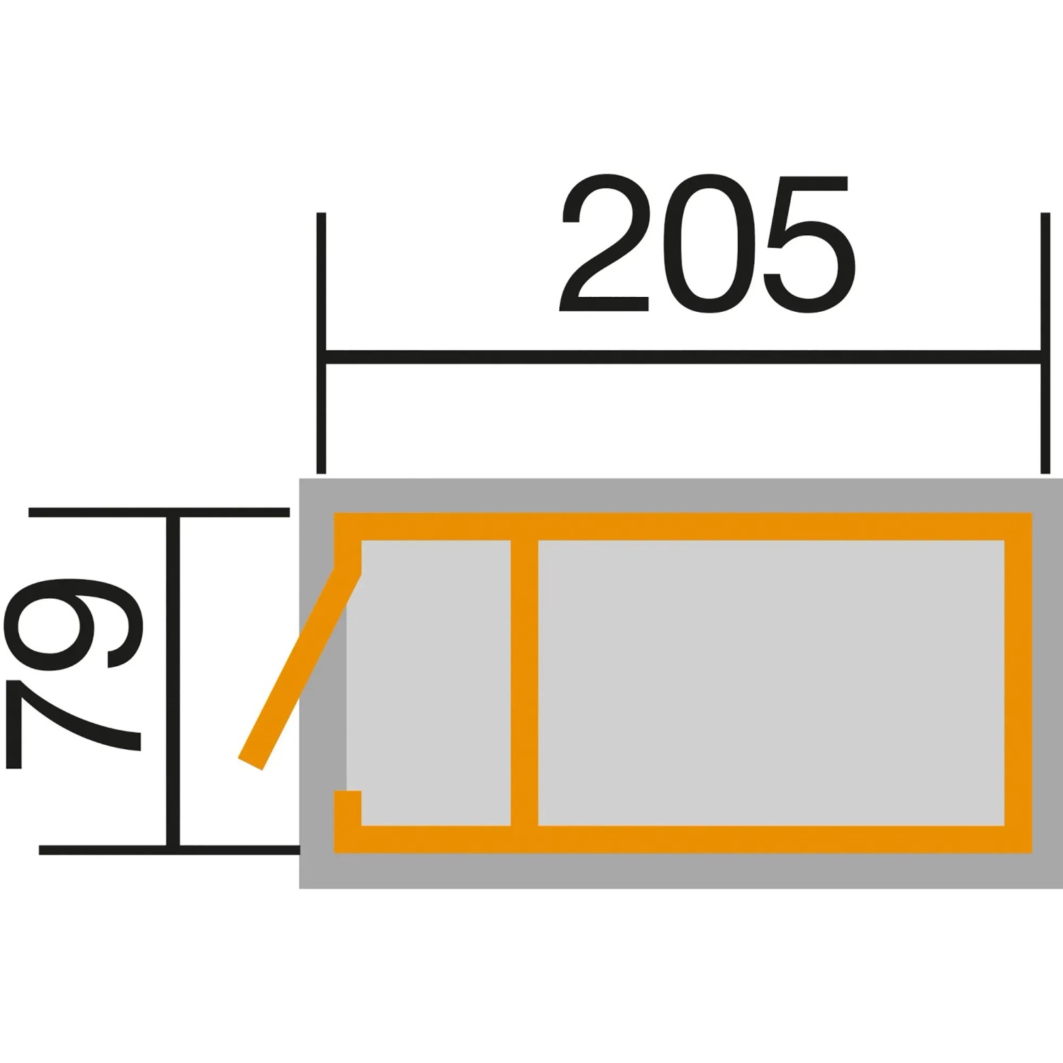 Skizze Weka Hochbeet rot mit Schrank, Maße 81x205x79cm