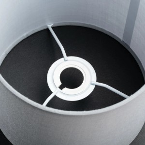 Innenansicht: Grauer Orion Lightstyle Lampenschirm aus Stoff für E27/E14 Fassung.