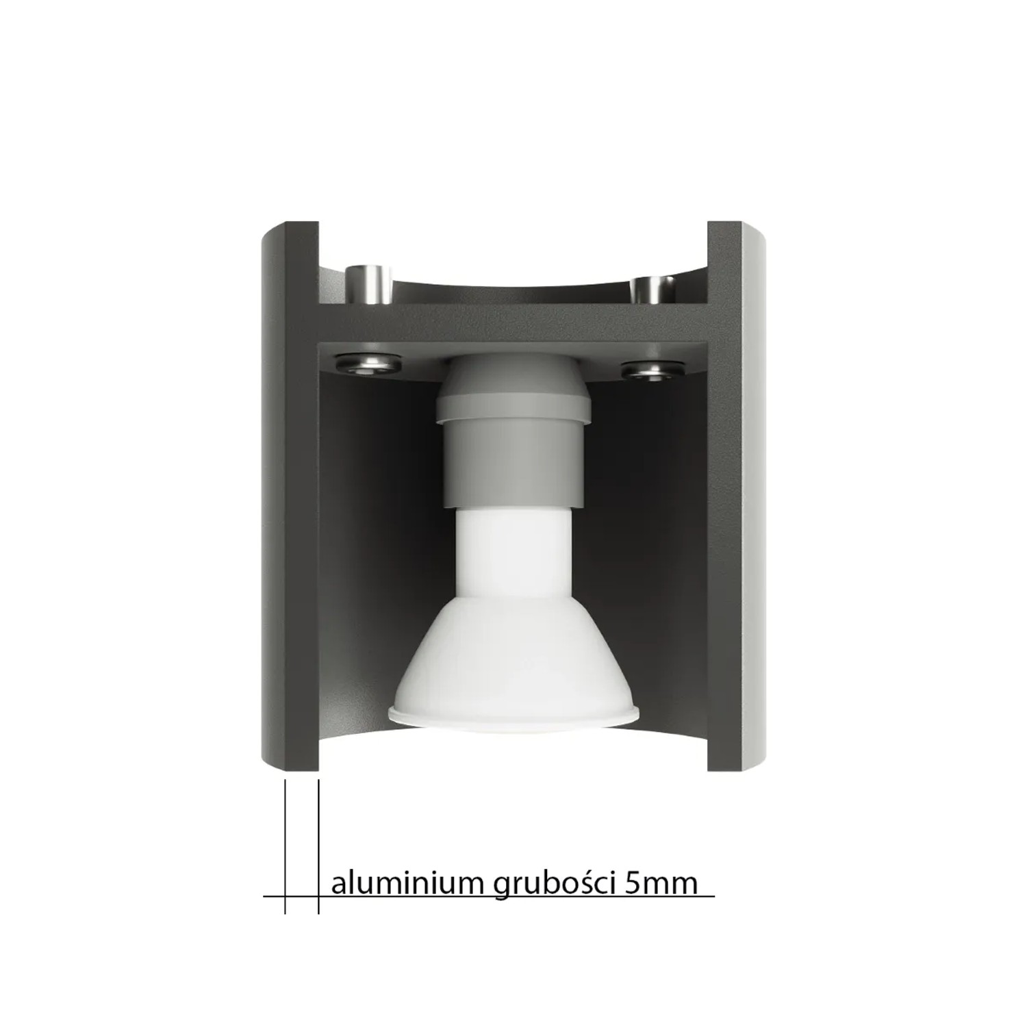 Detailaufnahme der schwarzen Sollux Orbis Hängeleuchte: Zylindrischer Lampenschirm, Aluminium.
