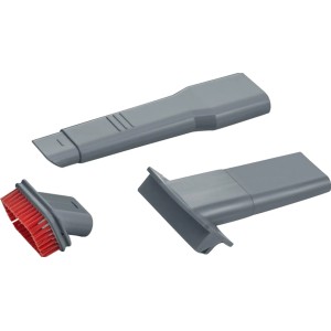 Zubehör für Severin Akku-Handstaubsauger HV 7144: Fugendüse, Bürstenaufsatz und Gummidüse.