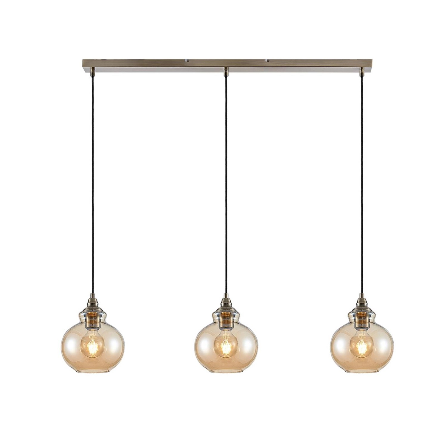 Lindby Pendelleuchte Tymoni 9624899 Retro Vintage Antik in Creme aus Glas 3 günstig online kaufen