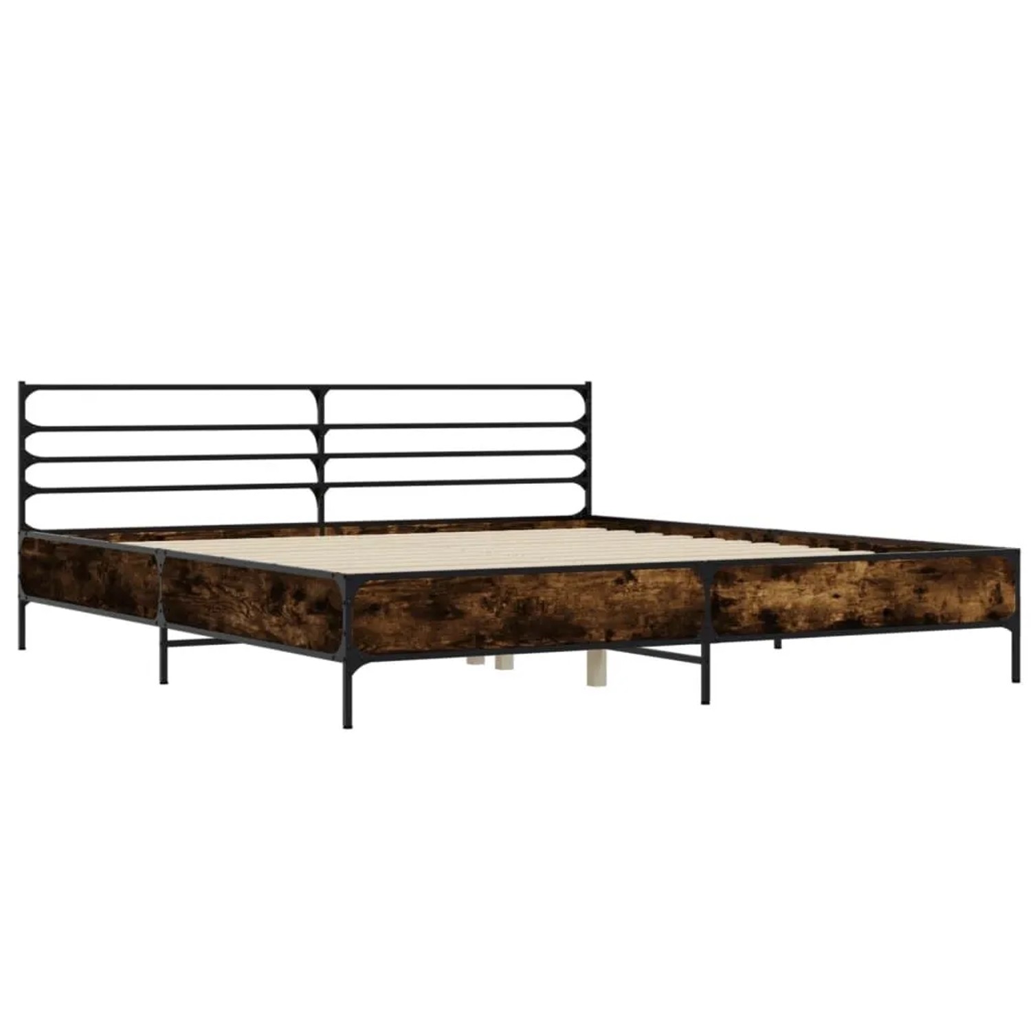 vidaXL Bettgestell Räuchereiche 180x200 cm Holzwerkstoff und Metall 3280059 günstig online kaufen