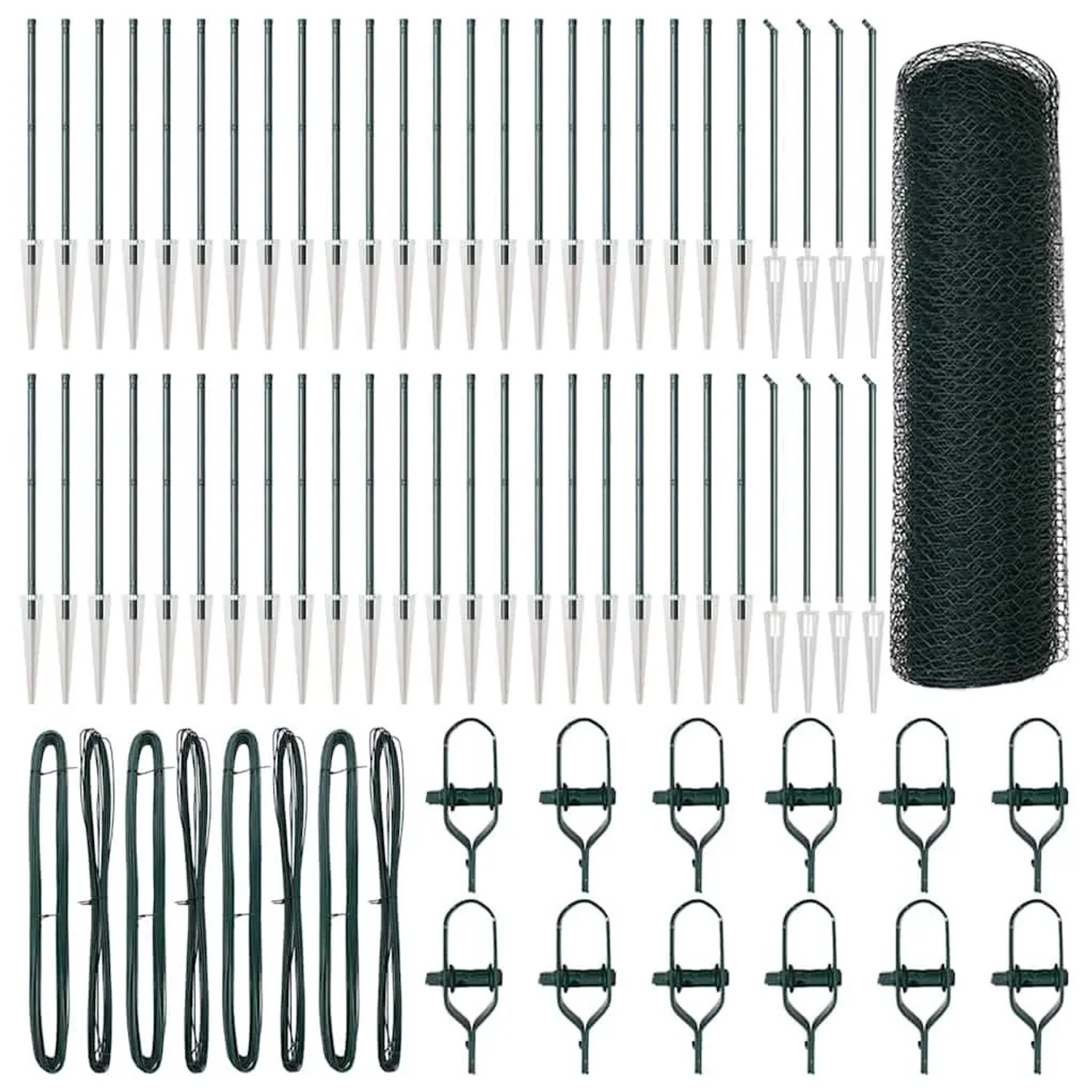 vidaXL Zaunpfosten Grün 100 x 0,6 m 13 mm Maschenweite Stahl und PVC 335315 günstig online kaufen