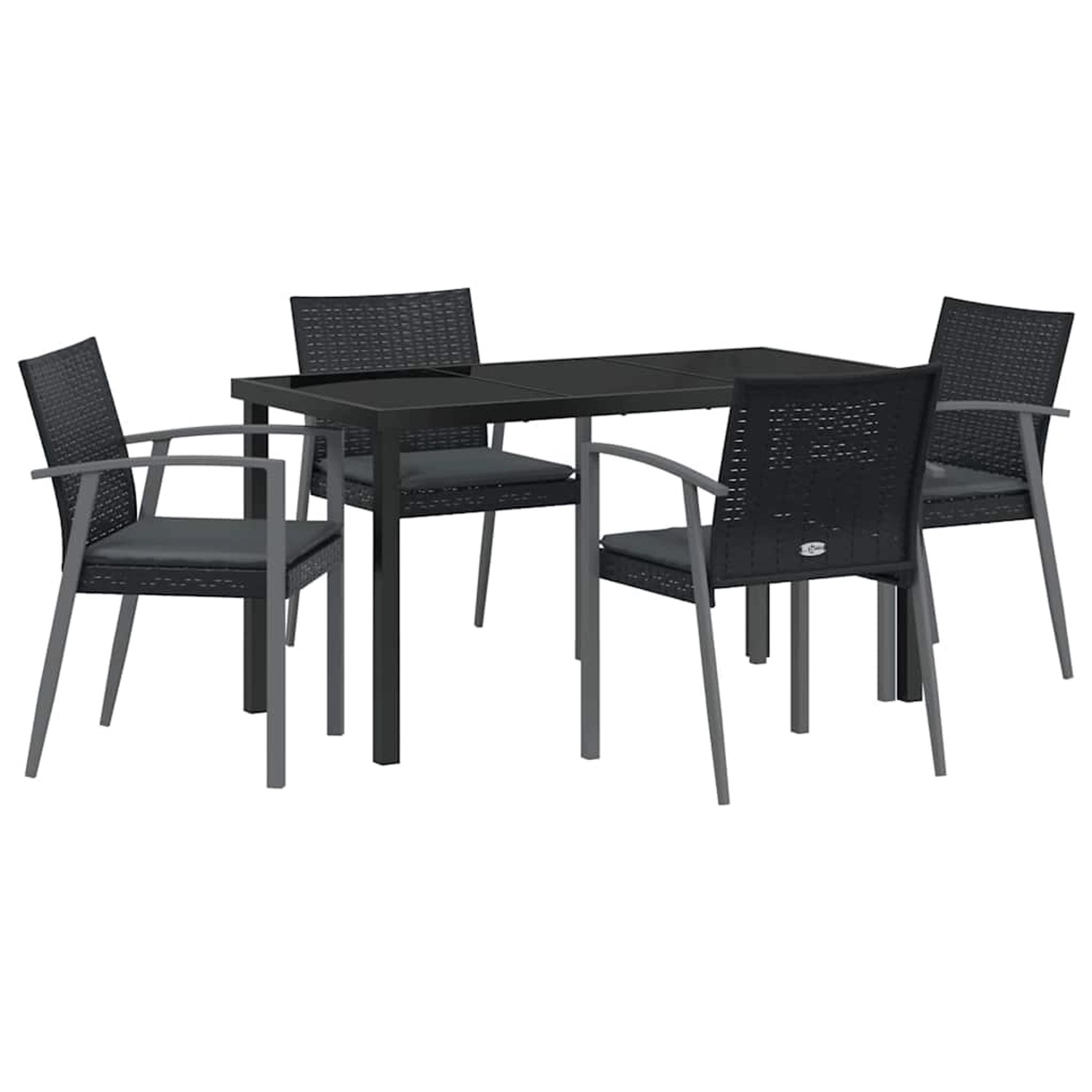 vidaXL Garten Essgruppe 5-Tlg Schwarz Poly Rattan 3379067 günstig online kaufen