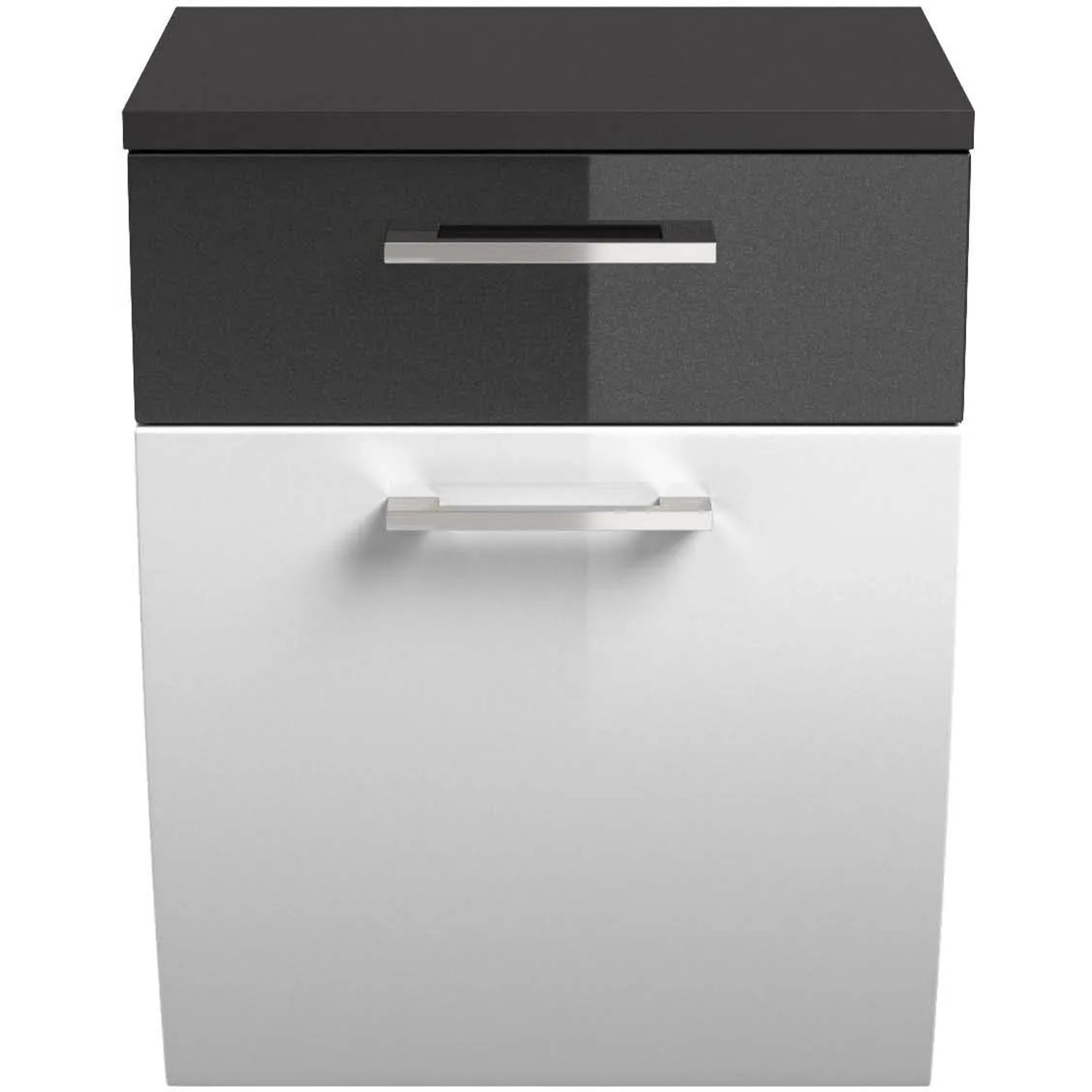 Posseik Bad-Hängeschrank Rima, anthrazit/weiß, 40 cm breit, mit Schublade und Griffen.