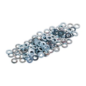 Silberne LUX Unterlegscheiben 3,1 mm, 100er Set aus Stahl für universelle Anwendungen.