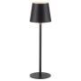 Schwarze Just Light Akku-LED-Tischleuchte Boteria, Ø 11 cm, 37 cm hoch. Dekoleuchte für den Außenbereich.