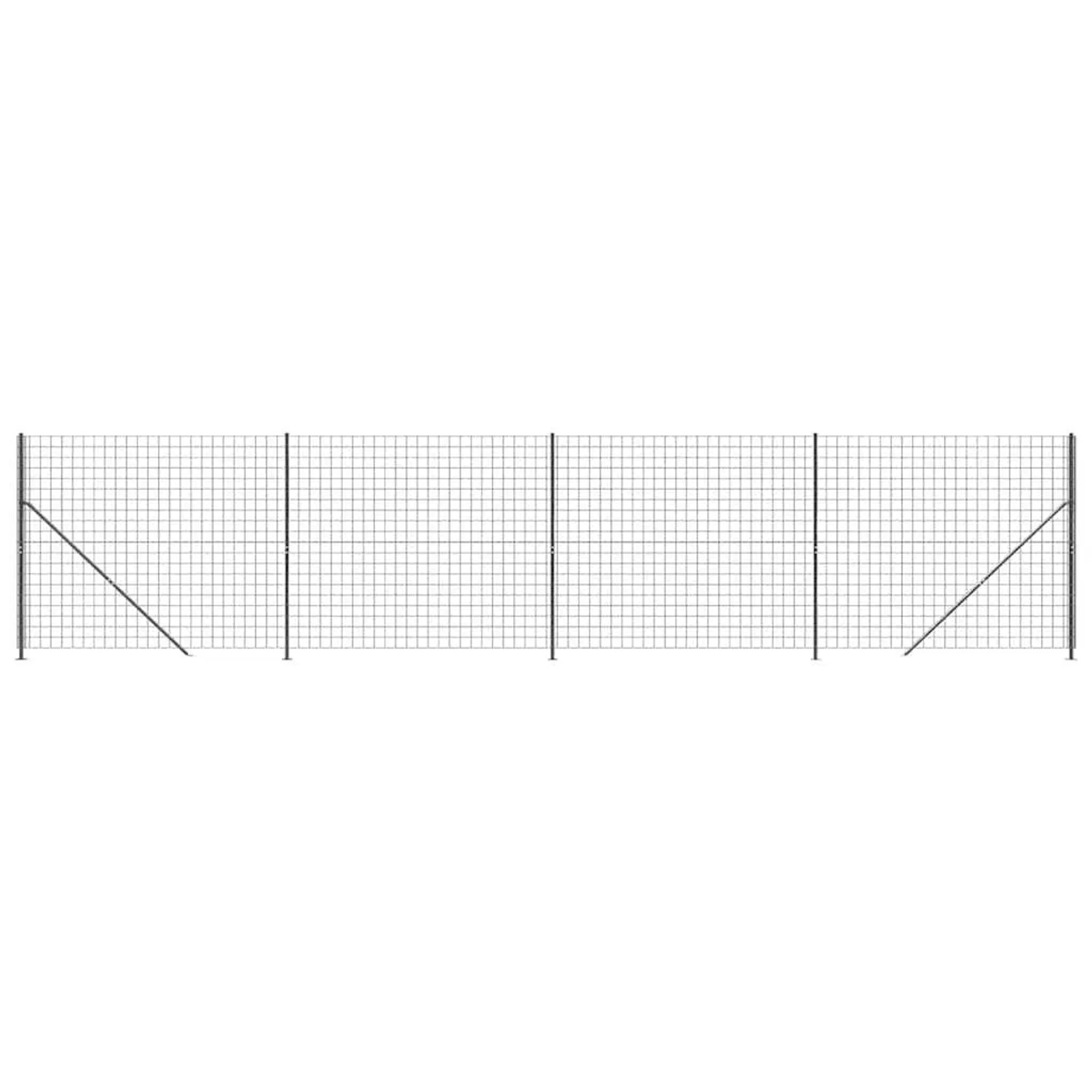 vidaXL Maschendrahtzaun mit Bodenflansch Anthrazit 1,4x10 m 154323 günstig online kaufen