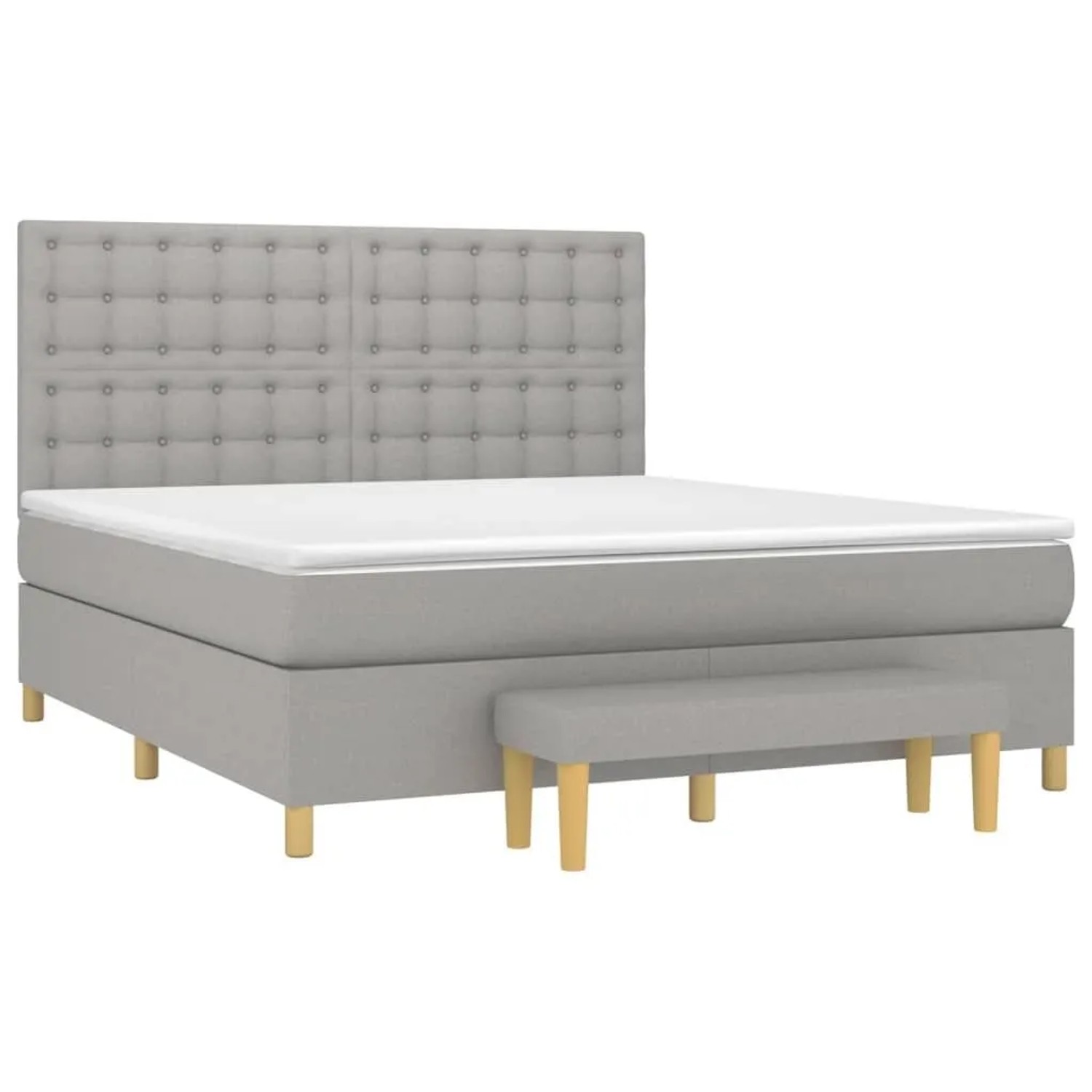 vidaXL Boxspringbett mit Matratze Hellgrau 160x200 cm Stoff 3137485 günstig online kaufen