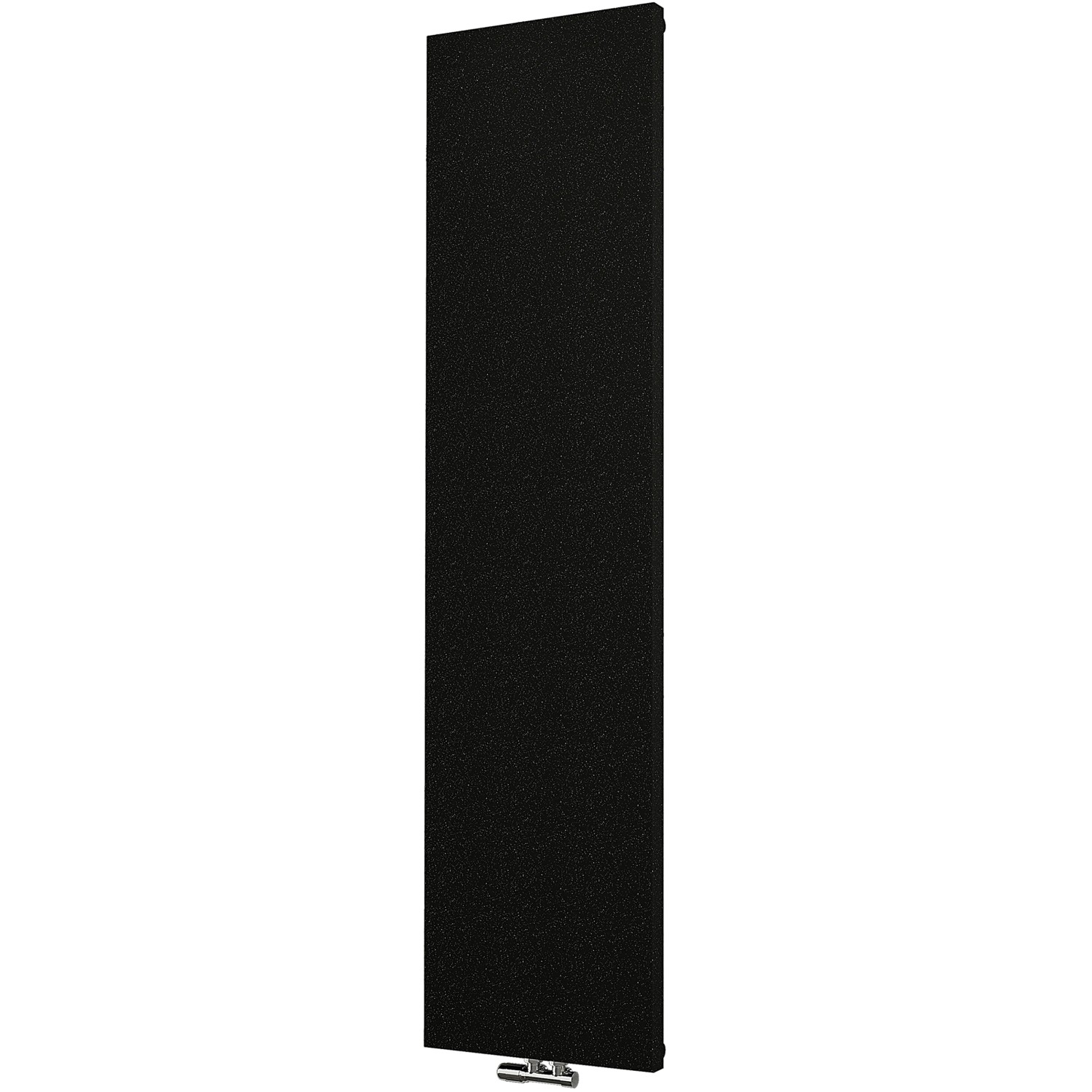 Schulter Design-Heizkörper New York, Pearl Schwarz, mit Mittenanschluss.