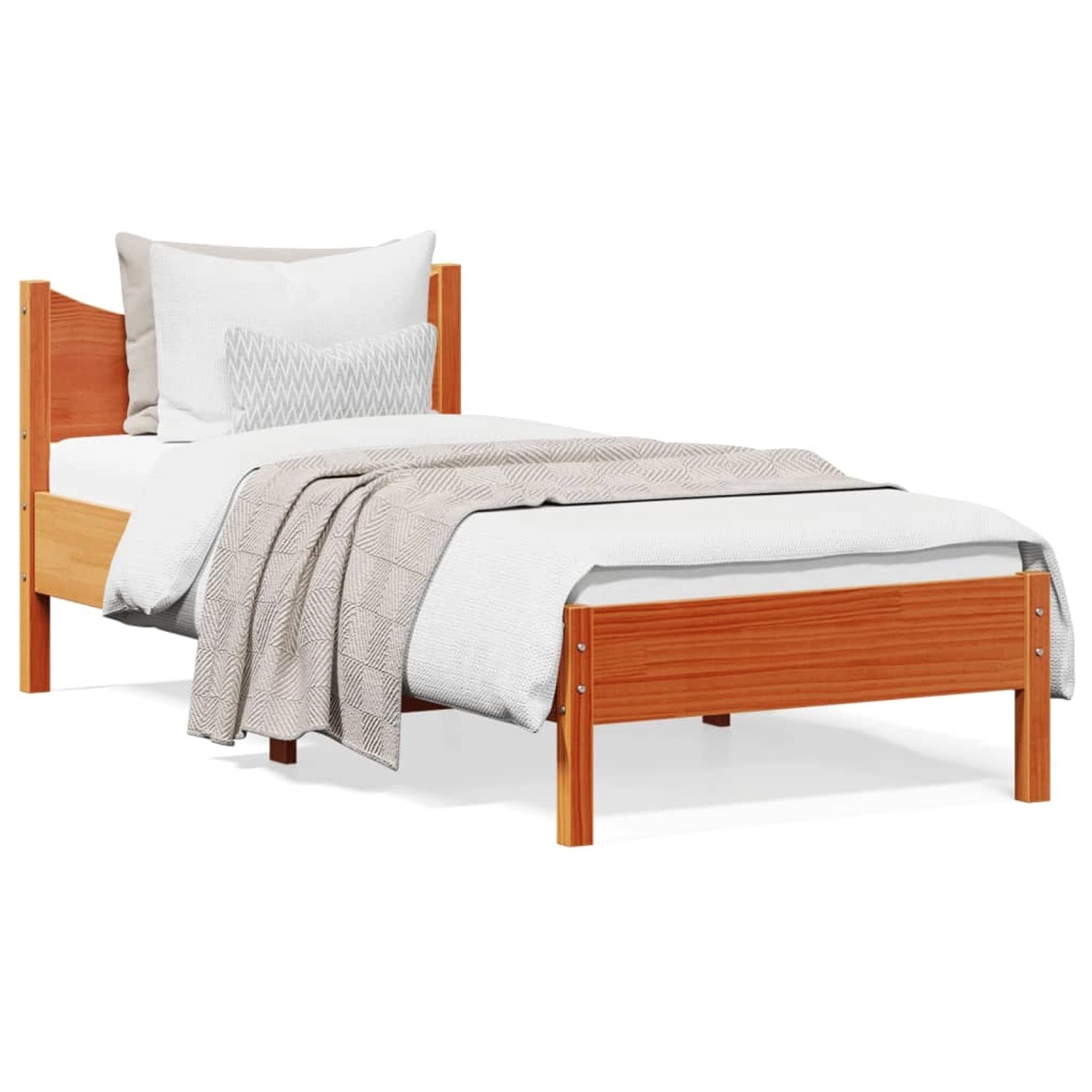 vidaXL Massivholzbett ohne Matratze Wachsbraun 90x190 cm Kiefernholz 844756 günstig online kaufen