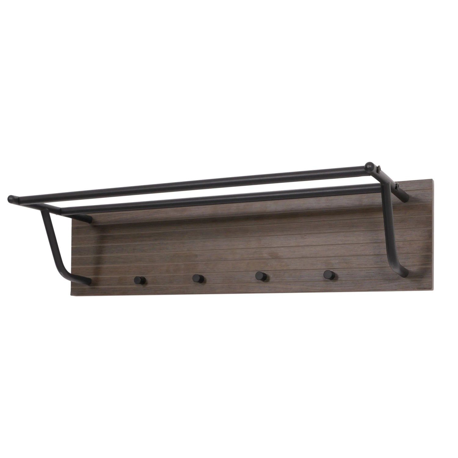 MCW Wandgarderobe N78 Skandinavischer Stil Metall Holz Melamin 20x80x27cm Dunkelbraun