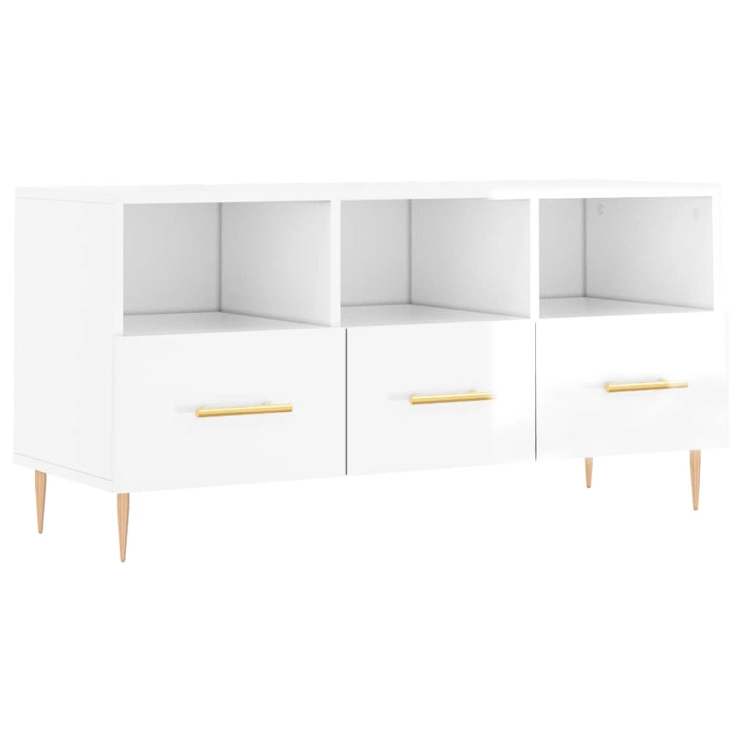 vidaXL TV-Schrank Hochglanz-Weiß 102x36x50 cm Holzwerkstoff 829022 günstig online kaufen