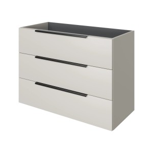 Pelipal Waschbeckenunterschrank Quantum 07, Kaschmir Matt, 100 cm mit 3 Auszügen.