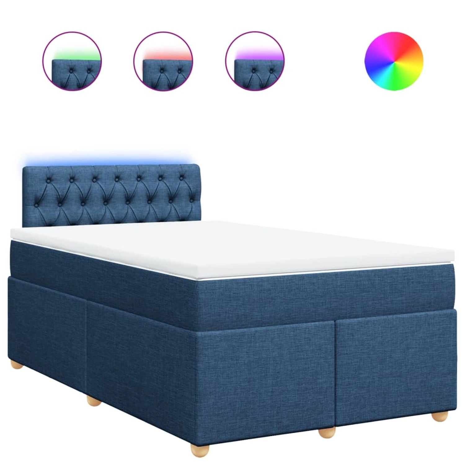 vidaXL Boxspringbett mit Matratze Blau 120x190 cm Stoff 3288932 günstig online kaufen