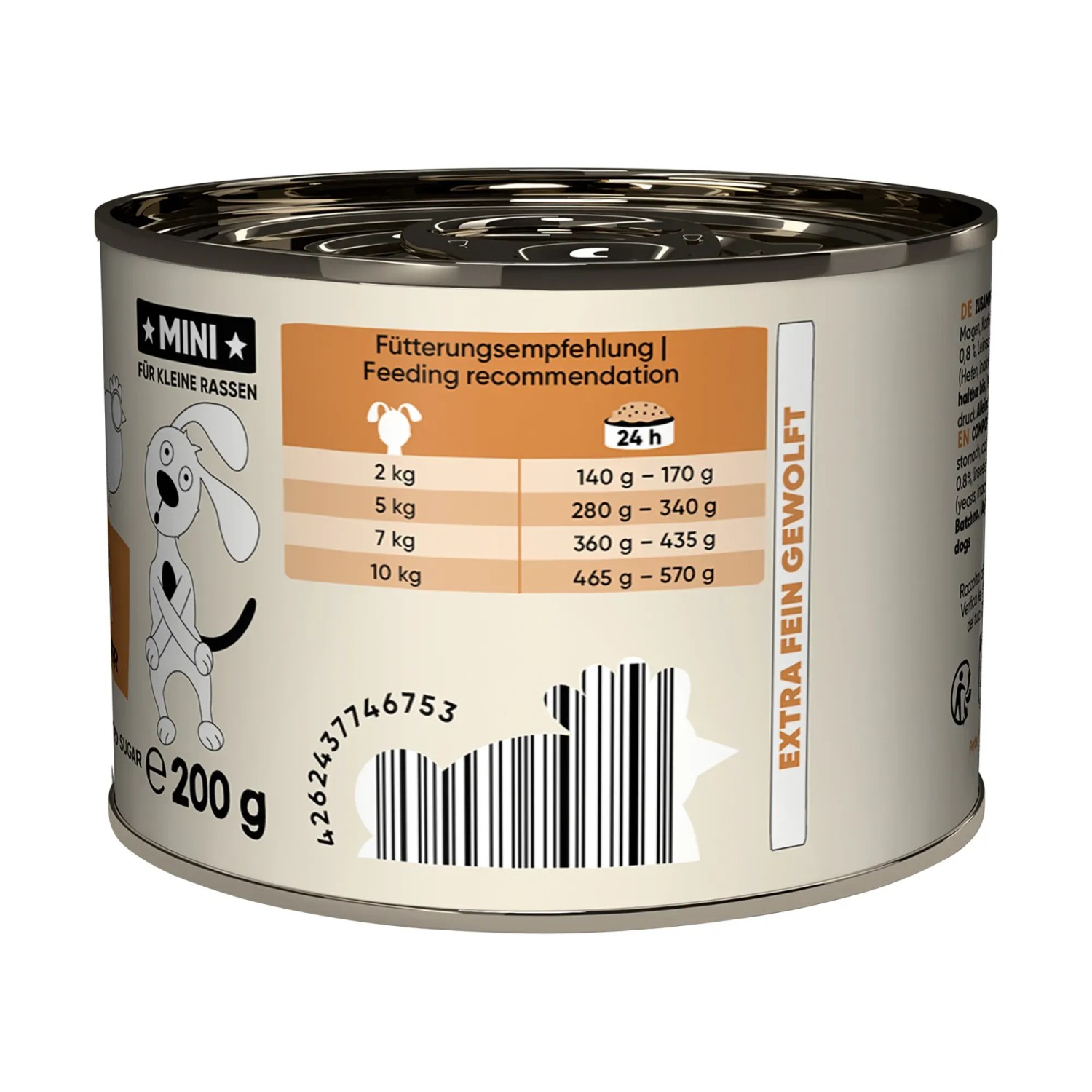 Lucky Jim Hunde-Nassfutter Mini Adult Huhn & Leber, 200g Dose mit Fütterungsempfehlung.