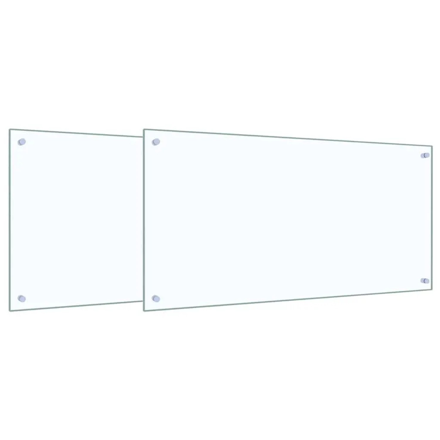 vidaXL Küchenrückwand 2 pcs Transparent 100 x 50 cm Gehärtetes Glas 3415432
