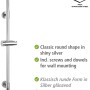 Wenko Duschstange Basic Chrom, Brausestange aus Edelstahl mit verstellbarem Brausehalter.