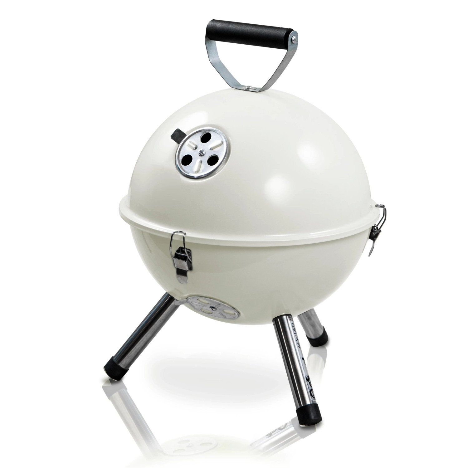 Activa Kugelgrill Mallorca, Ø 30 cm, creme, mit Edelstahlbeinen und Luftregulierung.