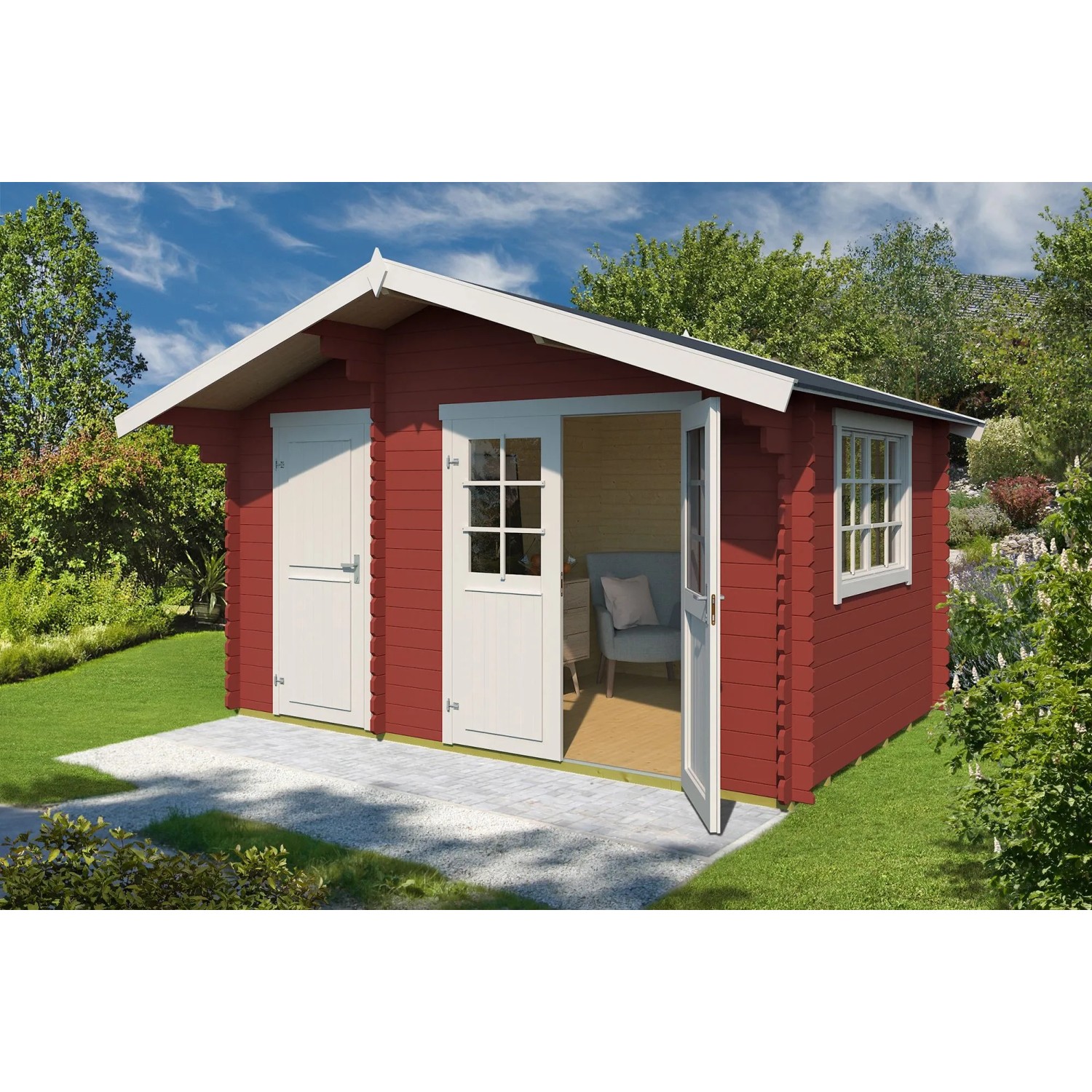 Lasita Gartenhaus Keila 28 Schwedenrot 380 cm x 250 cm