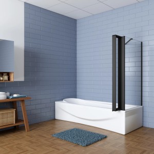 Duschparadies 120x70x140cm 5-teilig Faltwand Trennwand Badewannenaufsatz Duschwand Duschabtrennung mit Festteil