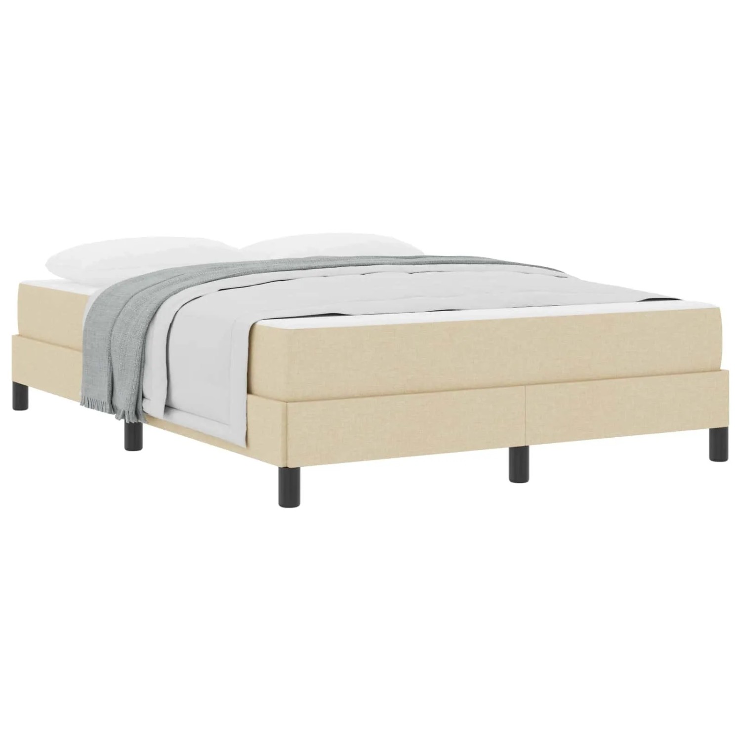vidaXL Boxspringbett mit Matratze Creme 140 x 190 cm Stoff 3398491