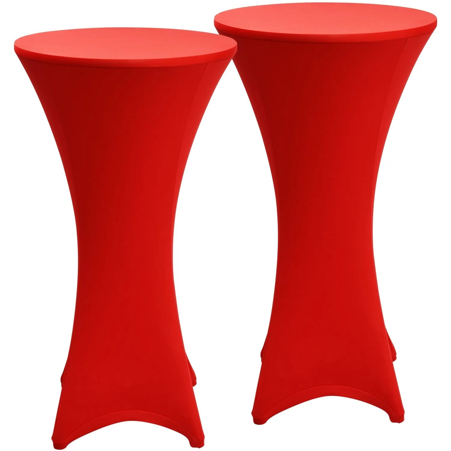Beautissu Stretch Stehtisch Bistrotisch Husse Ø80cm Rot 2er Set