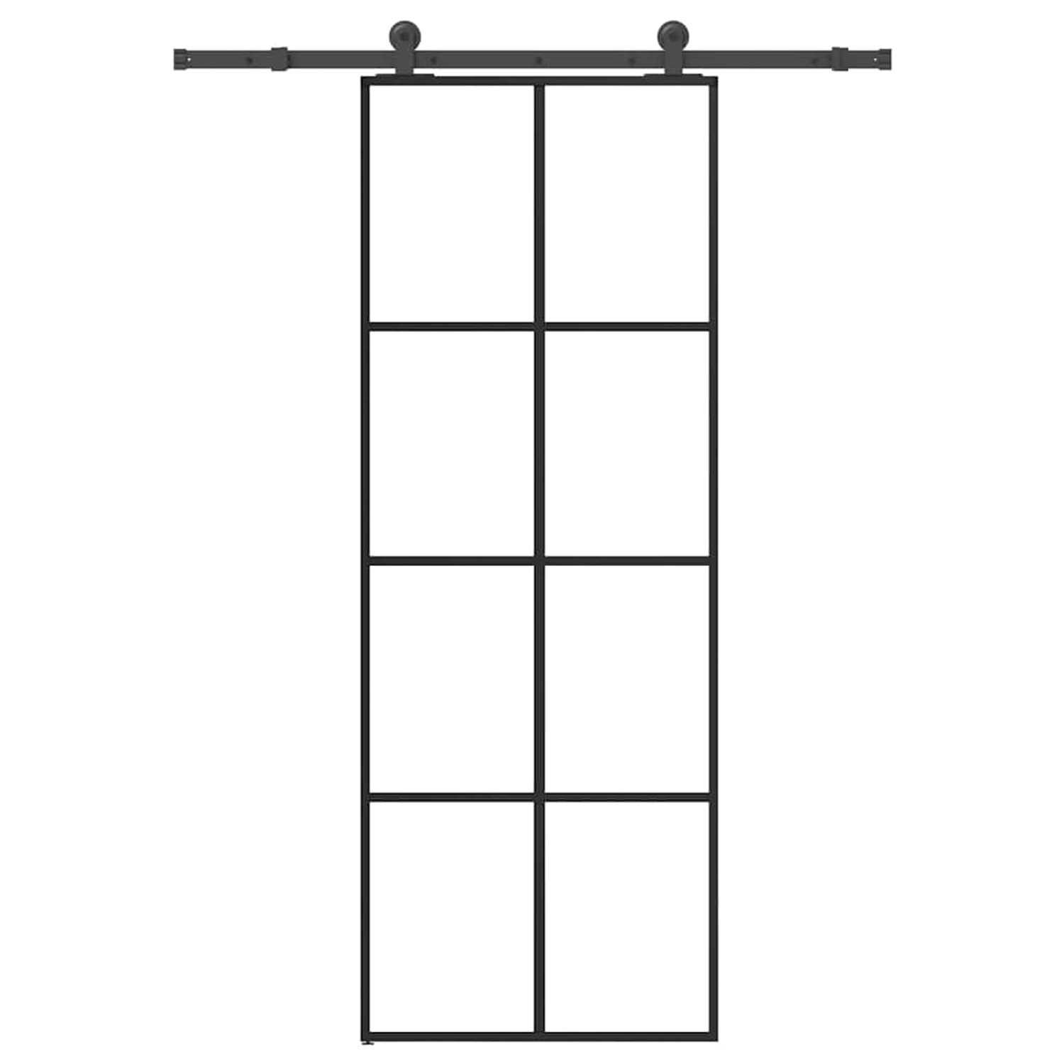 vidaXL Schiebetür mit Beschlag 76x205 cm ESG-Glas & Aluminium 3332886 günstig online kaufen