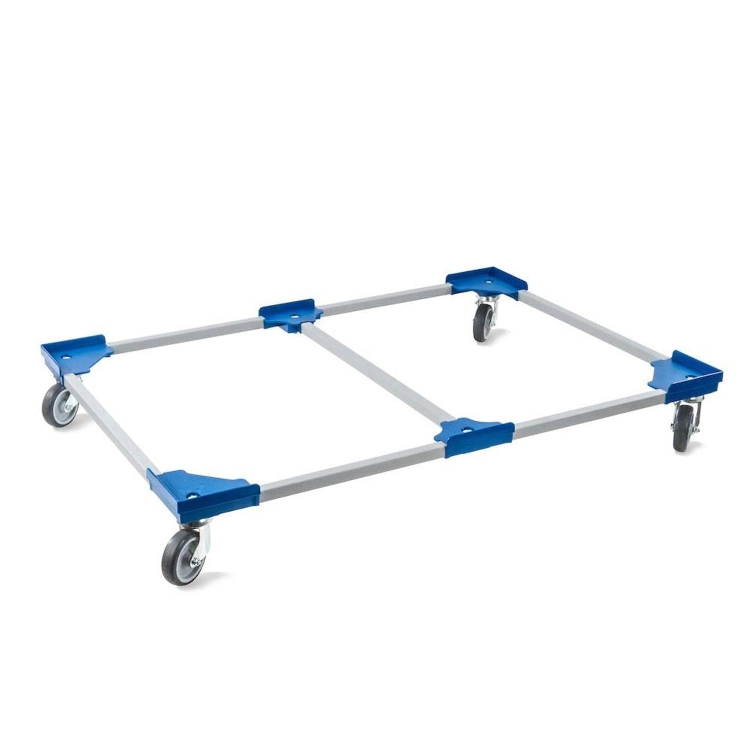 PROREGAL SparSet 12x Profi-Flex Transportroller für Euroboxen 120 x 80 cm mit Gummiräder Blau unterteilt 4 Lenkrollen Tr