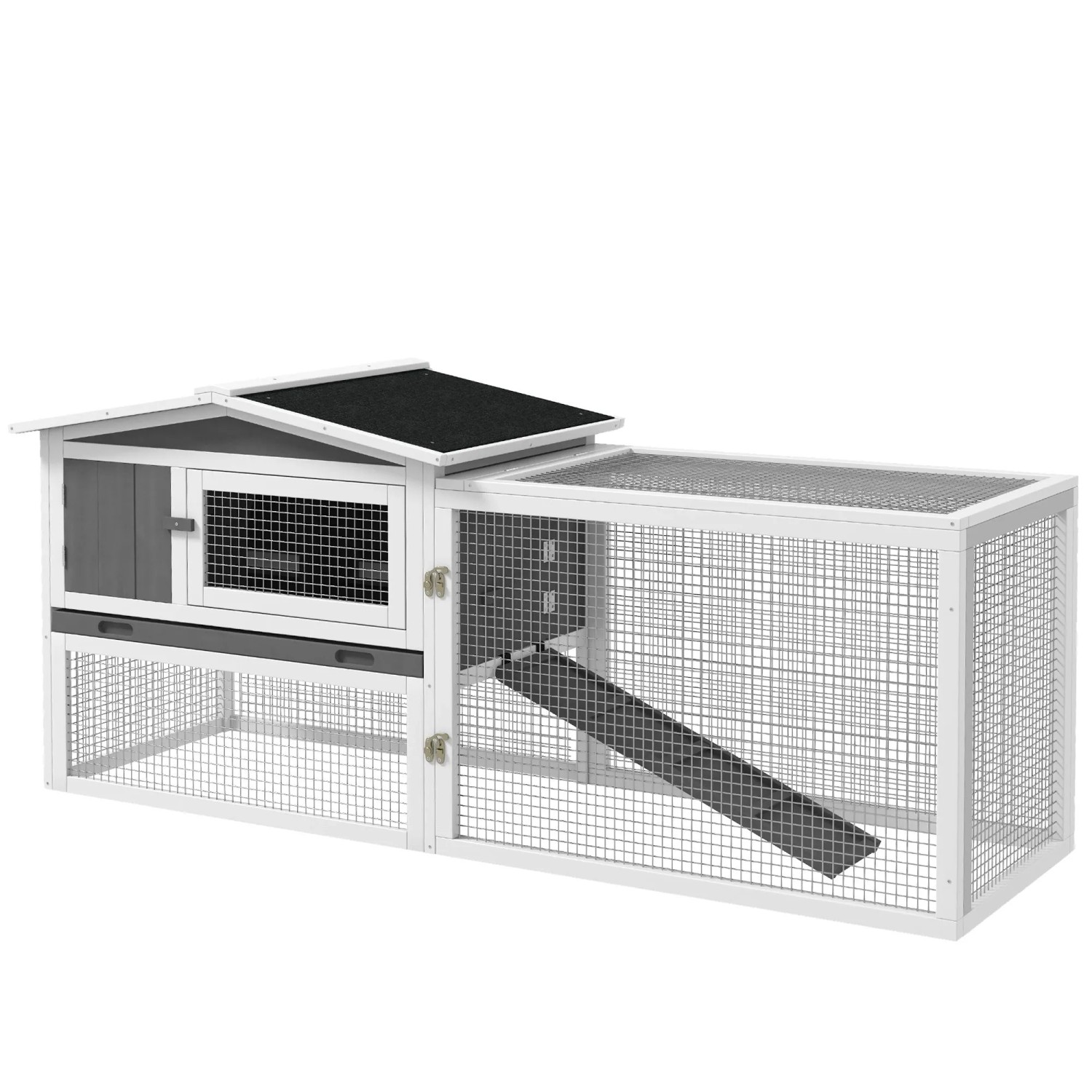 PawHut Hasenstall Tannenholz 156 x 58 x 68cm
