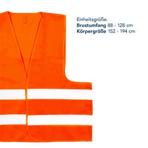 Orange Warnweste von First Aid Only mit Reflektorstreifen für Erwachsene.