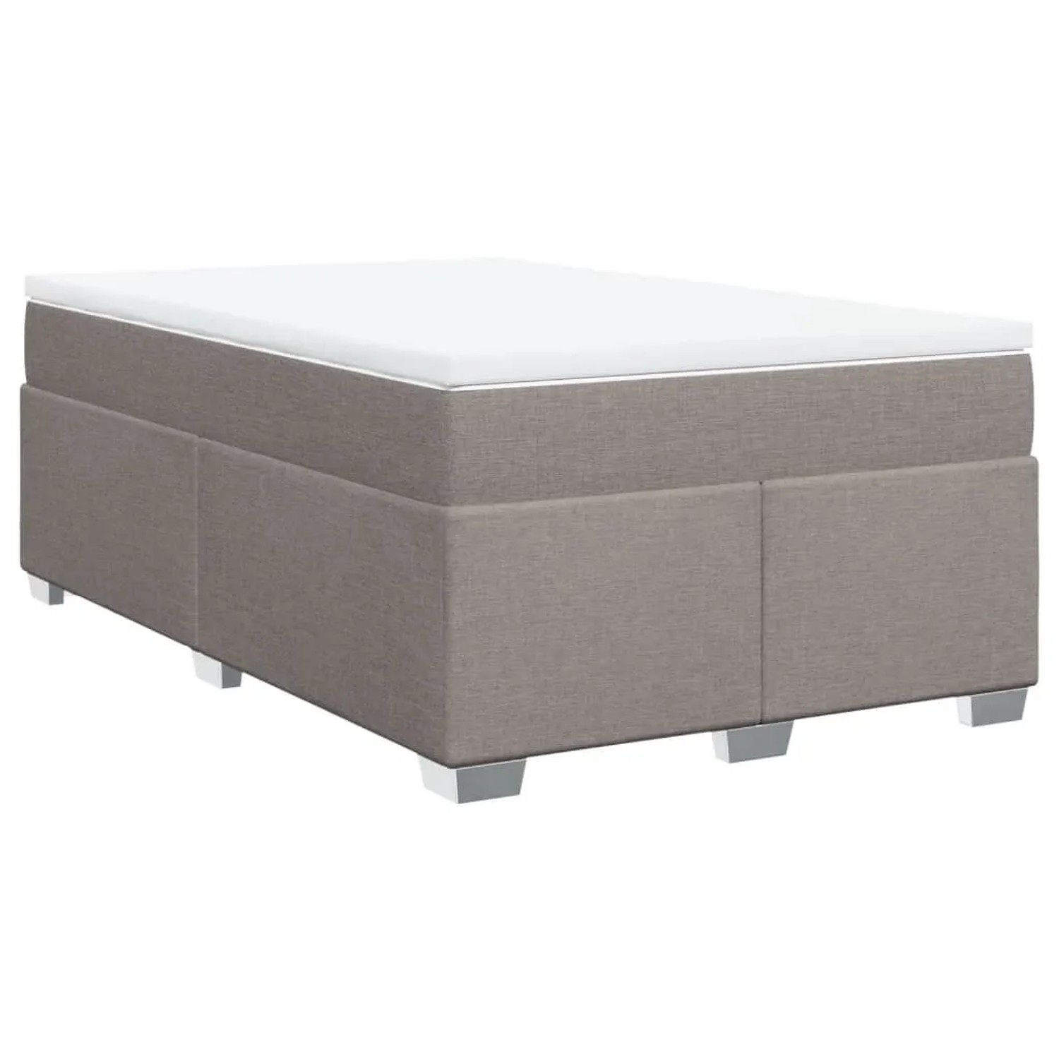 vidaXL Boxspringbett mit Matratze Taupe 120x200 cm Stoff 3285127